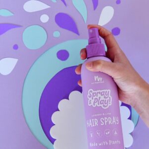 No Nasties Kids Plant Based Alcohol Free Hair Spray in Calming Lavender and Fresh Lime